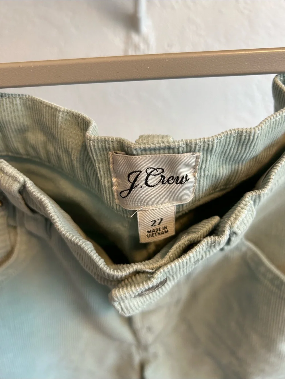 J. Crew Pale Mint Corduroy Pants